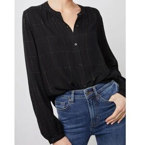 Rails Eloise Black Checkered Blouse